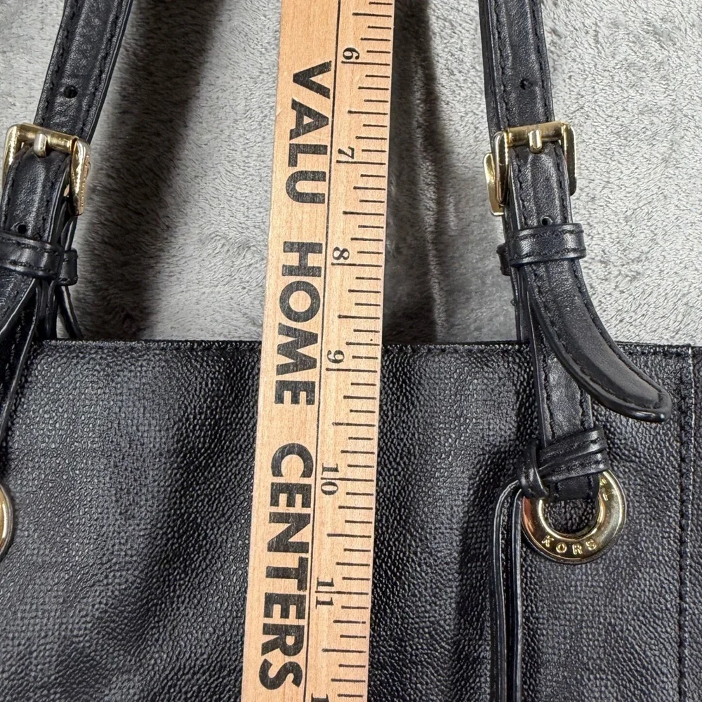 Michael Kors Jet Set Signature Tote Bag Black Leather Purse Shoulder Bag Shopper